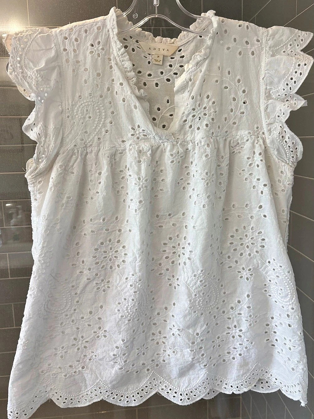 Adiva White Eyelet Blouse